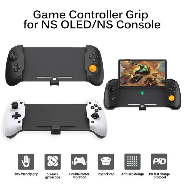 Gamepads Nuovo impugnatura controller di gioco aggiornato per Nintendo Switch /NS OLED Console Joystick Handhell 6Axis Gyro Handgrip GamePad incorporato