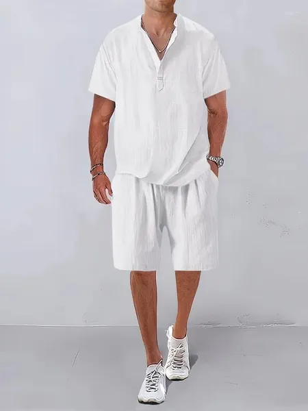 Tute da uomo Abito estivo da uomo Moda Camicie maschili Pantaloncini Set da due pezzi Abbigliamento Hawaii Abiti da vocazione da spiaggia europei Sciolti