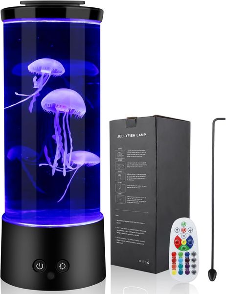 Lampada meduse, 16 luci che cambiano colore Lampada meduse, luce per acquario meduse, luce notturna per acquario meduse, lampada d'atmosfera, lampada da tavolo per camera da letto