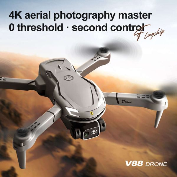 Novo drone v88 fotografia aérea de alta definição com controle remoto com câmeras duplas, longa resistência e aeronaves de altitude fixa
