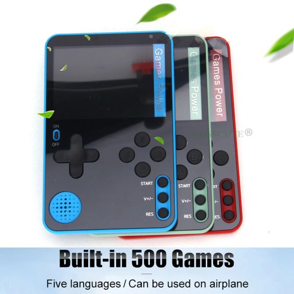 Giocatori 500 giochi Mini console per videogiochi portatile ultra sottile Lettori di giochi portatili portatili Gioco retrò Console per Gameboy a 8 bit 2,4 pollici