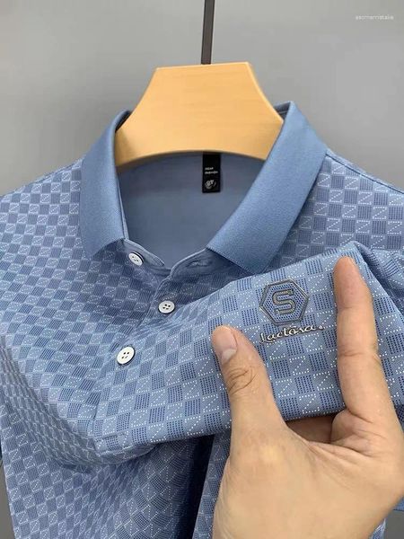 Polo da uomo T-shirt a maniche corte stampata di alta qualità T-shirt estiva ampia e traspirante, traspirante, alla moda, casual da lavoro