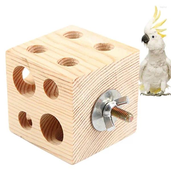 Andere Vogelbedarf Futtersuche Spielzeug Holzblock Beißspielzeug zum Kauen Lustiges Tischpuzzle Einfache Installation Multifunktional
