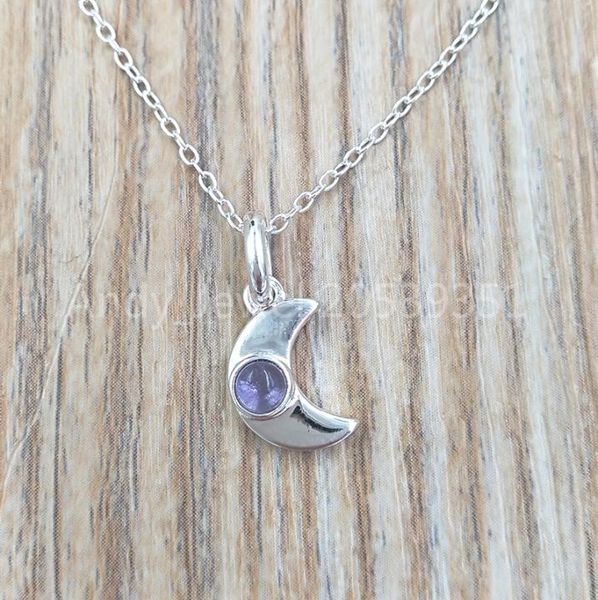 Silberne Super-Power-Halskette mit Amethyst-Anhängern aus authentischem 925er-Sterlingsilber. Passend für europäischen Bärenschmuck-Stil, Geschenk, Andy Jewel 3580511