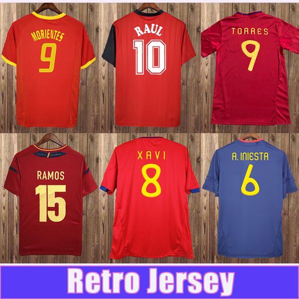 1992 2012 Mens Caminero Futebol Jerseys Seleção Nacional PUYOL A.INIESTA SILVA SAUL ISCO M.ASENSIO DAVID VILLA Home Vermelho Fora Azul GK Footall Camisas