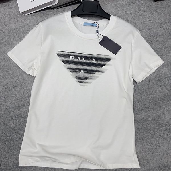 Designer masculino camiseta y2k camisa preta tee mulheres roupas t-shirts 100% algodão manga curta peito triângulo inlay tees moda tshirts