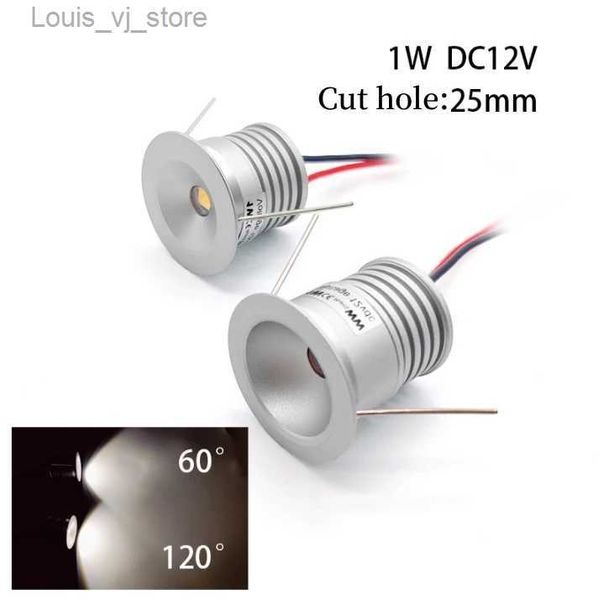 Downlights Mini-LED-Downlight, IP65, dimmbarer Strahler, 1 W, 12 V, Deckenbeleuchtung, Einbaustrahler für Schlafzimmer, 25 mm Ausschnitt, Küchenschrank, YQ240226