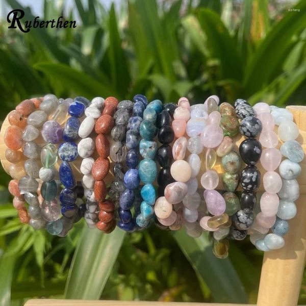 Strang Ruberthen Naturrosa Opal Sonnenstein Schwarzer Turmalin Topas Lapislazuli Trommelperlen Armband Design Edelstein Handgelenk Mala