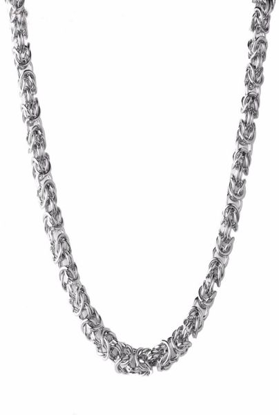 Men039s Coole Edelstahl-Silberfarbe, runde Königskette oder Armband, 6 mm, 8 mm, 10 mm breit, 55,9 cm. 6248537