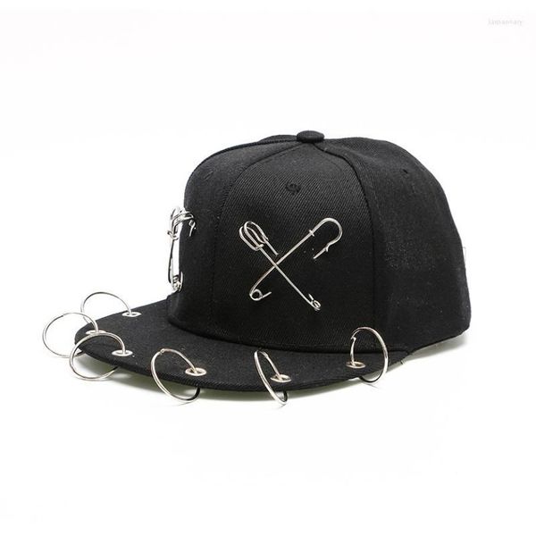 Bola bonés estilo punk preto pai-filho hip hop chapéus tendência pino rebite borla beisebol para homens mulheres rua moda mostrar casual243l