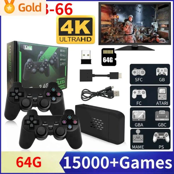 Console Console per videogiochi 64G incorporata 10000 giochi Console di gioco portatile retrò Controller wireless Stick per il miglior regalo di Natale per bambini