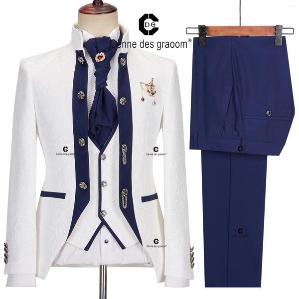 Ternos masculinos bosdan gulden 2024 elegante para homens branco smoking jaqueta colete calças com gravata borboleta 4 pçs conjunto vestido de casamento jantar festa