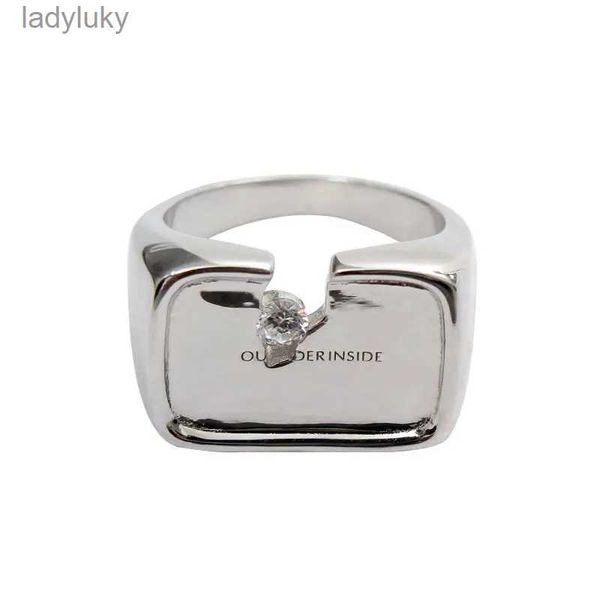 Anello solitario anello di design unico set di anelli zirconi schiacciati per uomini anelli creativi di moda regali di gioielli 240226