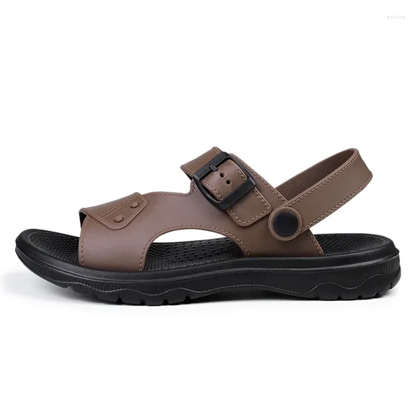 Sandalen Sommer Peep-Toe Jugend Strandschuhe Herren Hausschuhe mit doppeltem Verwendungszweck rutschfeste Herren Herren