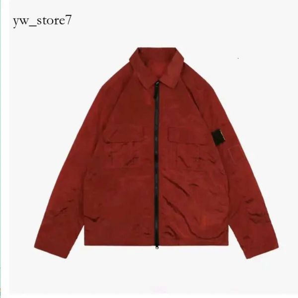 Stones Island Stones Island Jacke Stone Jacke Kompassjacke Hemden Wasserabweisender Metallhautmantel Nylon Angeln Bergsteigerbekleidung Schwarze Mäntel Mode 7130