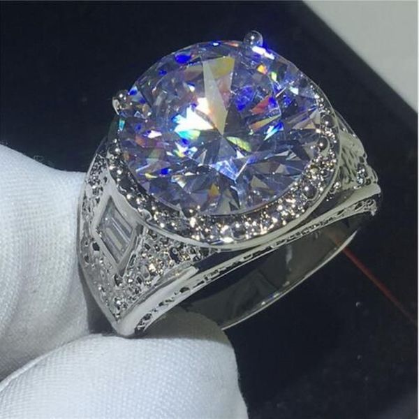 Victoria Wieck tamanho 8-12 joias masculinas antigas 18K cheias de ouro enorme 15ct topázio simulado diamante noivado aliança de casamento anel195y