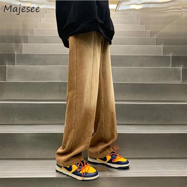 Jeans masculinos homens vintage reto baggy vibe coreano moda harajuku all-match casais streetwear adolescentes bonito high street chique ins