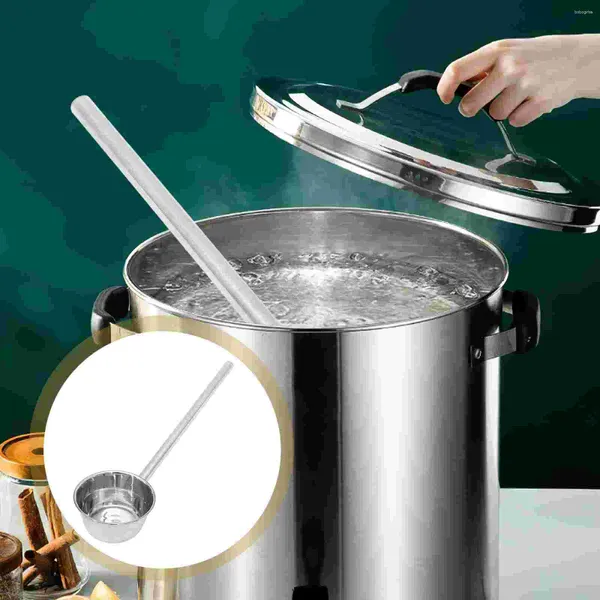 Colheres sopa concha colher de aço inoxidável doméstico água cozinha gadget conveniente alongar conchas de colher de metal para panela grande