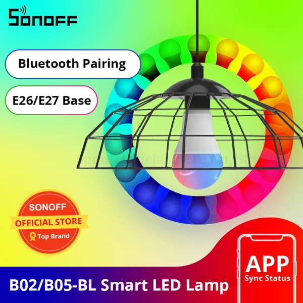 Sonoff de controle B02/B05BL WIFI SMART BULBA E26 E27 RGB LAMBRO LED LED QUENTE BRANCO COLLIVENTE COLLIME