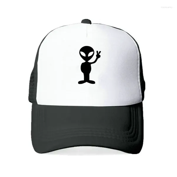 Ballkappen Cartoon Alien Baseballmütze Hut Niedliche Monster Geste Frieden Sieg Snapback Hüte Männer UFO Fans Papa Für Mädchen Jungen YY451