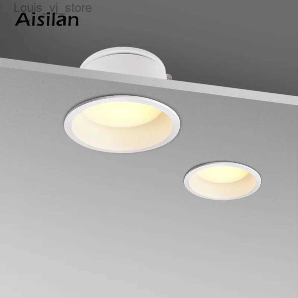 Faretti Aisilan Faretto da incasso a LED Opaco Morbido Antiriflesso Incasso in alluminio a soffitto Lato stretto Faretto impermeabile 7W / 9W / 12W YQ240226