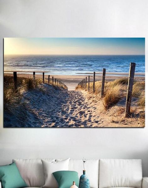 Pinturas em tela arte da parede pinturas paisagem moderna praia abstrato cartaz e impressões fotos para sala de estar decoração sem moldura2977241