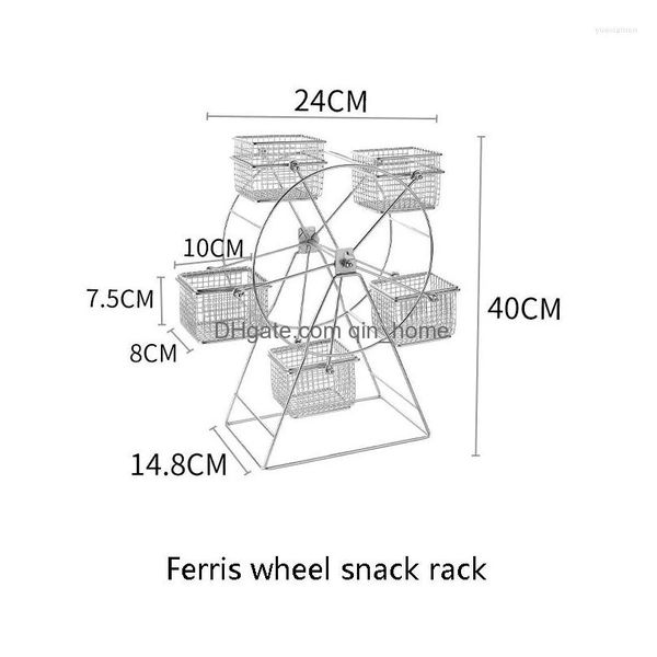 Piatti Piatti Ruota panoramica Rotante Snack Rack Patatine fritte Reti di pollo Cestino Gourmet Box Bar Ktv Dim Sum Espositore Drop Del Dh6Fp