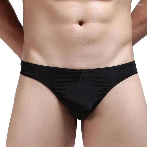 Cuecas masculinas sexy roupa interior u-convexo fio de gelo fino de cintura baixa g-string spandex tanga homem calcinha tanga de hombre