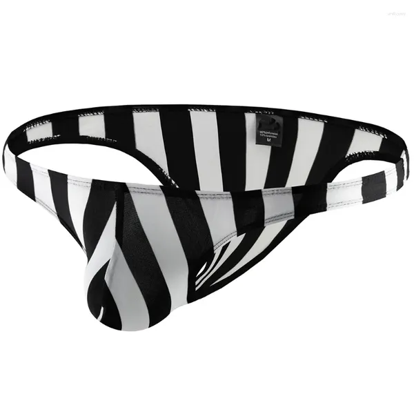 UNDUPANTS Erkekler Çizgili Baskılı İç çamaşırı Kılavuzu U Dışbükey Stripe Seksi Panties Slips Cueca Maskulina Rahat