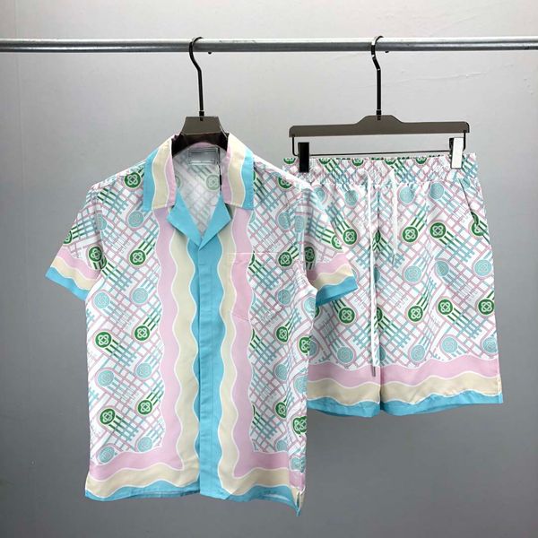 Set di tute FashionHawaii Designer Uomo Camicie casual Set Lettera floreale Stampa 3D Estate Vacanza al mare Camicie da spiaggia Abiti 011