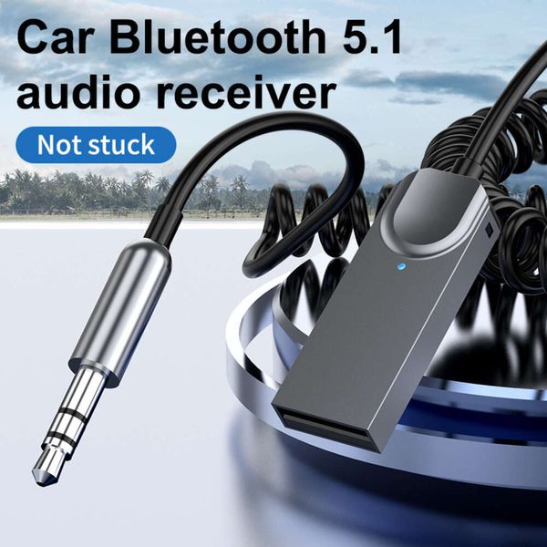 5.1 Ricevitore per auto USB 3.5AUX Bluetooth Stick Cavo audio a molla Chiamata