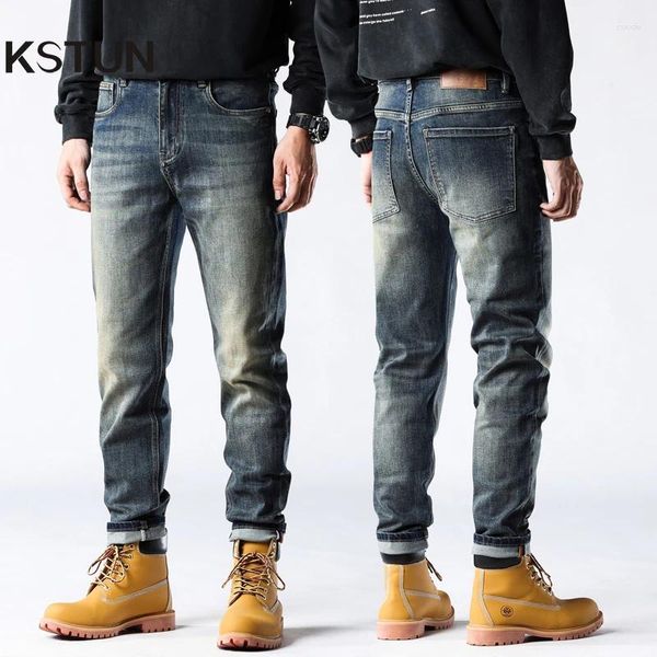 Jeans da uomo dritti per uomo pantaloni denim elasticizzati abbigliamento streetwear casual pantaloni a lunghezza intera 2024 autunno alta qualità