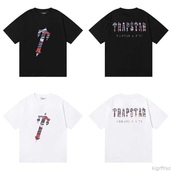 Designer-Hemd Trapstar London Red Camo Letter Printing Reine Baumwolle Doppelgarn Kurzarm-T-Shirt Herren und Damen Street Fashion B3KZ DTEB