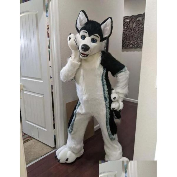 Costumi mascotte vendita adorabile lupo bianco cane husky oggetti di scena film spettacolo festa di compleanno di halloween evento all'aperto vestito costume drop consegna Dhjkb