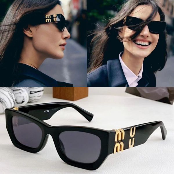 Mu-Sonnenbrillen, Designer-Damen-Sonnenbrillen mit ovalem Rahmen, hochwertige UV400-heiße Verkaufseigenschaft, quadratische Sonnenbrillen, Metallbeine, Miu-Buchstaben-Design-Männerbrillen
