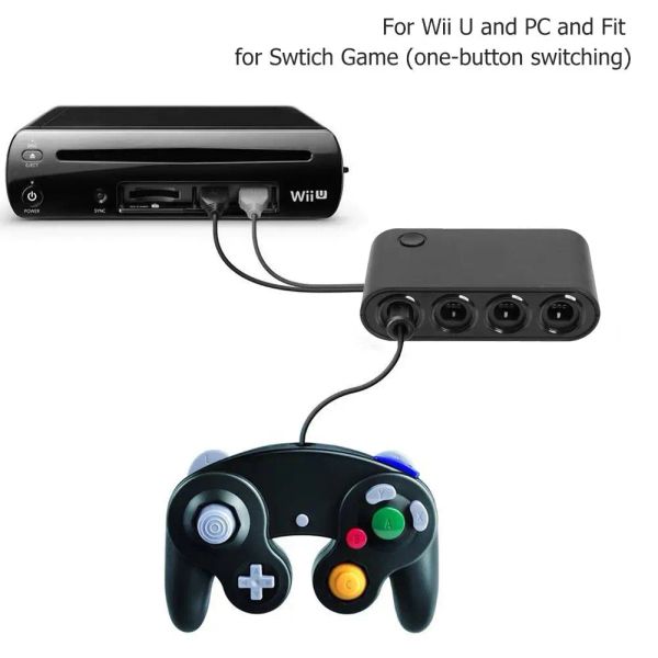 Adapter 4 Ports Spielkonverter für GameCube GC Controller USB Adapter Konverter für Nintend Switch GC/Wiiu/PC Spielkonsole 91*48*25mm