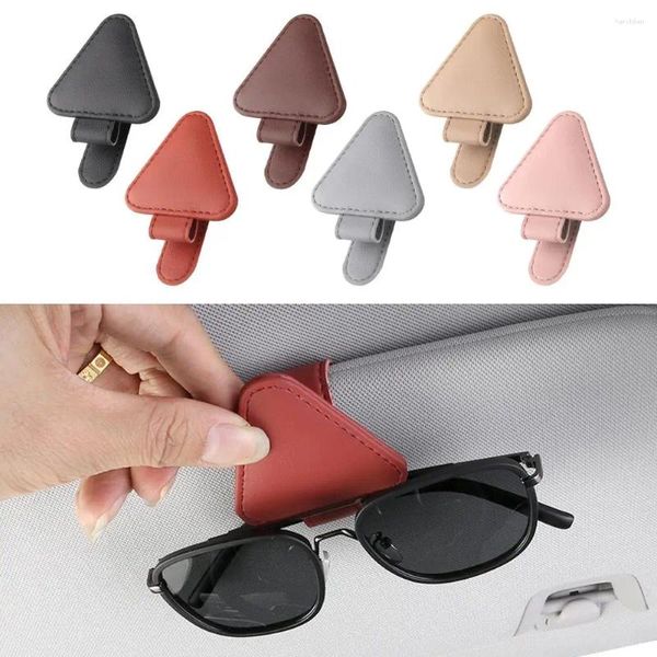 Accessori interni Clip universale per visiera parasole - Porta occhiali per auto Occhiali da sole Gancio per occhiali in pelle Microsoft
