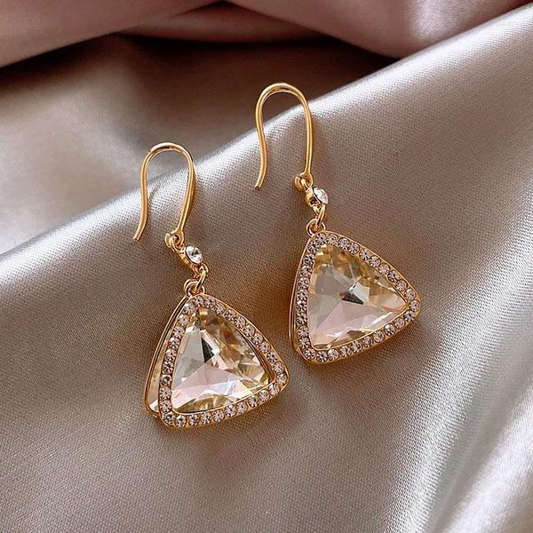 Baumeln Ohrringe 2024 Korea Einzigartige Design Kristall Herz Tropfen Ohrring Für Frauen Mädchen Hochzeit Party Chic Schmuck Brincos 2S081