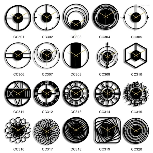 Relógios de parede 3D estéreo preto relógio digital para decoração de casa adesivo simples Wanduhr Schwarz