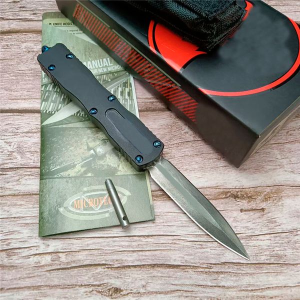 Damaststahlklinge OTF Automatikmesser Griff aus Aluminiumlegierung Camping Outdoor Survival Selbstverteidigung Taktisches Werkzeug EDC Pocket AUTO Messer UT85 BM 4600 3300 5370FE