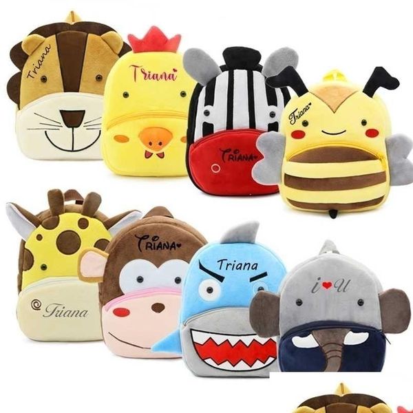 Zaini peluche Personalizzati Cartoni animati per bambini Simpatici animali Zaino Garten Bambini Mochila Borse da scuola per bambini Baby Girl Boy Zainetto 2 Dhiza