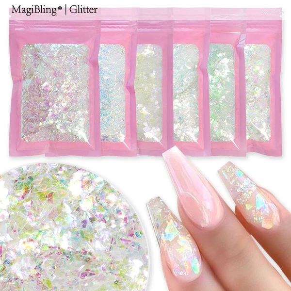 Prego glitter 1 oz/saco irregular ab sereia arte lantejoulas diy artesanato decorações de casa flocos iridescentes pailliette para unhas ferramentas