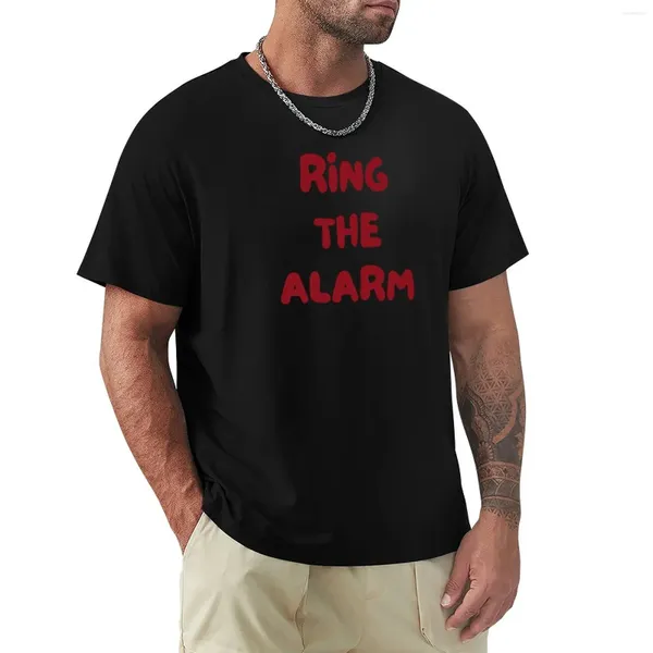 Canotte da uomo Ring The Alarm T-shirt per un ragazzo Magliette nere T-shirt grafiche Manica corta da uomo