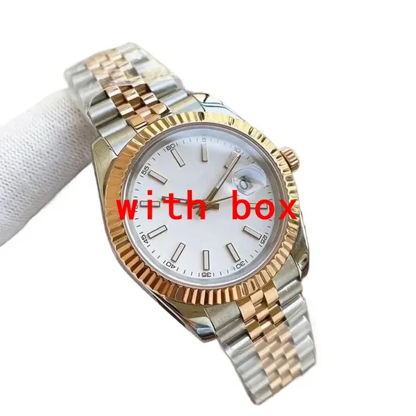 Quartzo mulheres homens relógio presentes de férias relógios de grife 28/31/36/41mm aço inoxidável orologio datejust japonês casais perfeitos relógios movimento 126300 SB018 B4