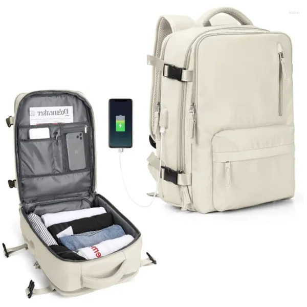 Rucksack für Flugreisen, wasserdicht, stilvoll, lässig, Laptop-Rucksäcke, multifunktionaler Business-USB-Ladeanschluss