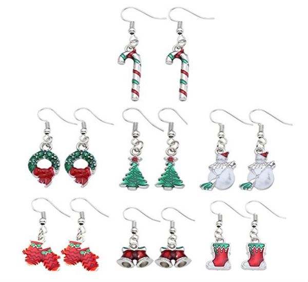 Рождественские серьги женские хрустальные серьги-подвески со снеговиком новогодний комплект с красным помпоном для женщин Girl5462597
