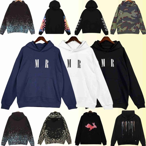 Mens Hoodies Moletons Mens Hoodie Hoodies Designer Sweater para Homens High Street Marca Top Quality 500g Peso Pano de Algodão com 46 Estilos Atacado 2 Peças 10 O43C