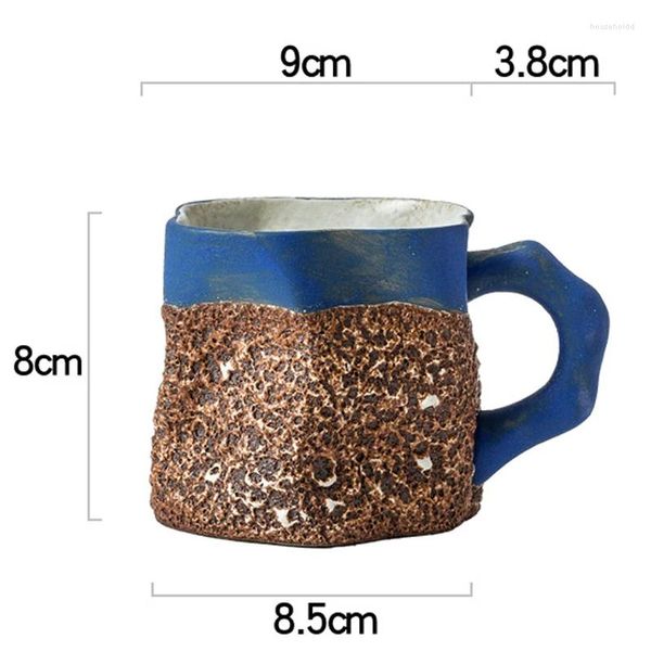 Canecas Japonês Vintage Especial-Em Forma Caneca Artesanal Copo de Forno de Cerâmica Grossa para Copos de Chá Casal Presente Bonito de Viagem de Café