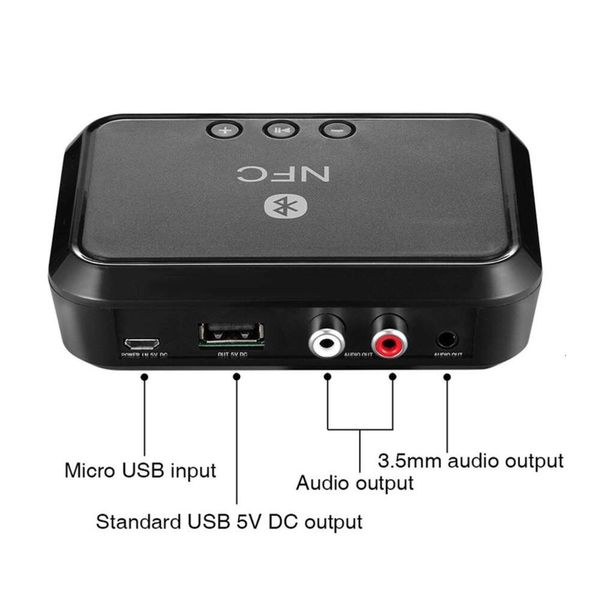 Adattatore wireless NFC Bluetooth Stereo 3.5AUX per auto AUX Sound Ricevitore musicale RCA