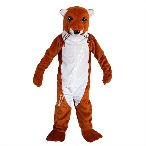 Novo adulto realista leve marrom doninha stoat mascote traje personalizado fantasia tema fantasia vestido